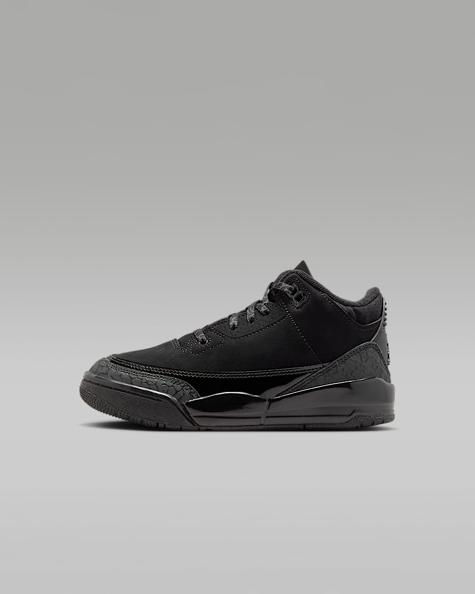 Jordan 3 Retro Black Cat Little Kids Shoes. Nike